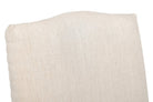 Detail of linen fabric on dining chair back