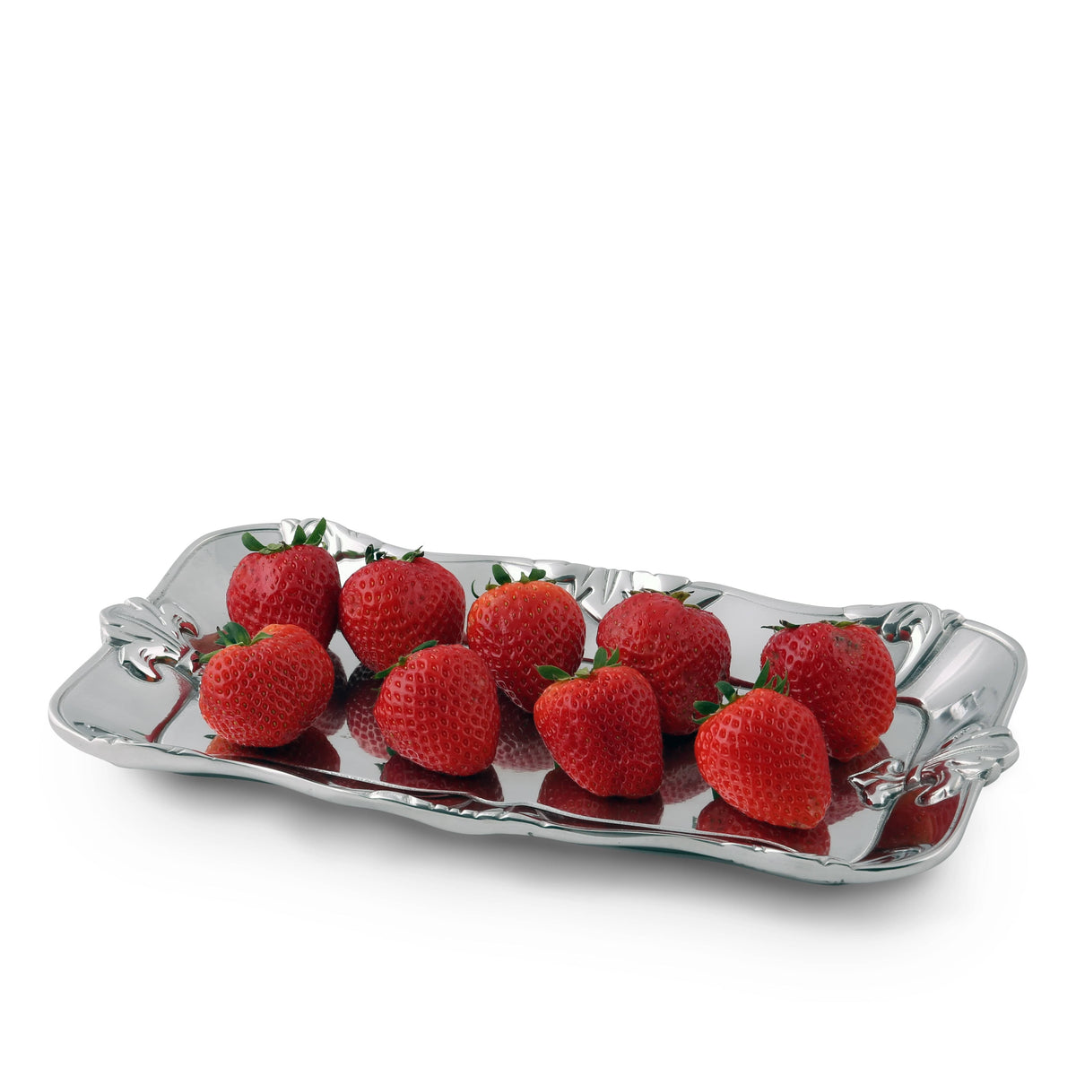 Aluminum 6x12 fleur-de-lis serving tray 