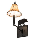 American made Cabin Bear Swing Wall Sconce with adjustable arm - Your Western Decor