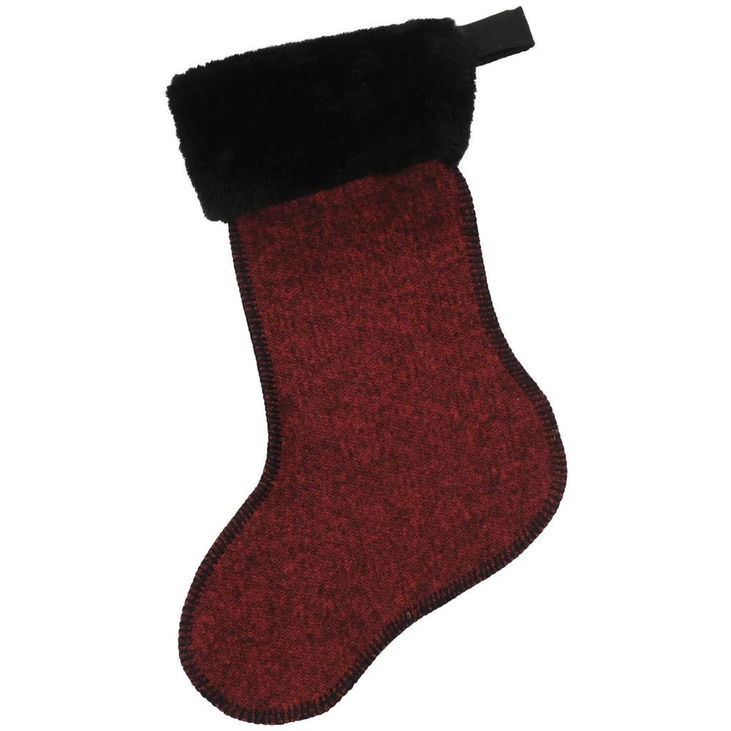 Lodge Red Wool Stocking made in the USA - Your Western Decor