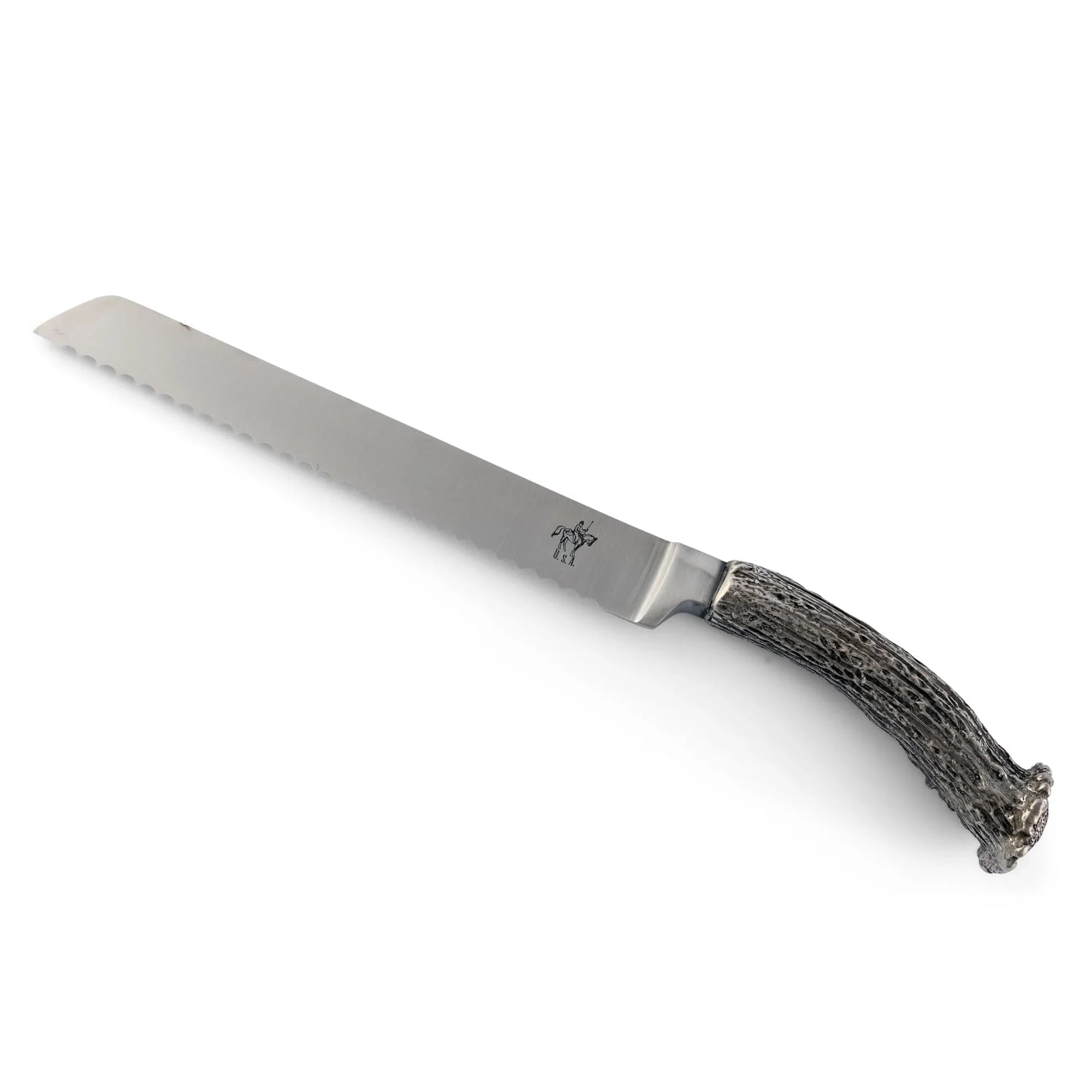 Knife with a staghorn handle on a white background - Your Western Decor