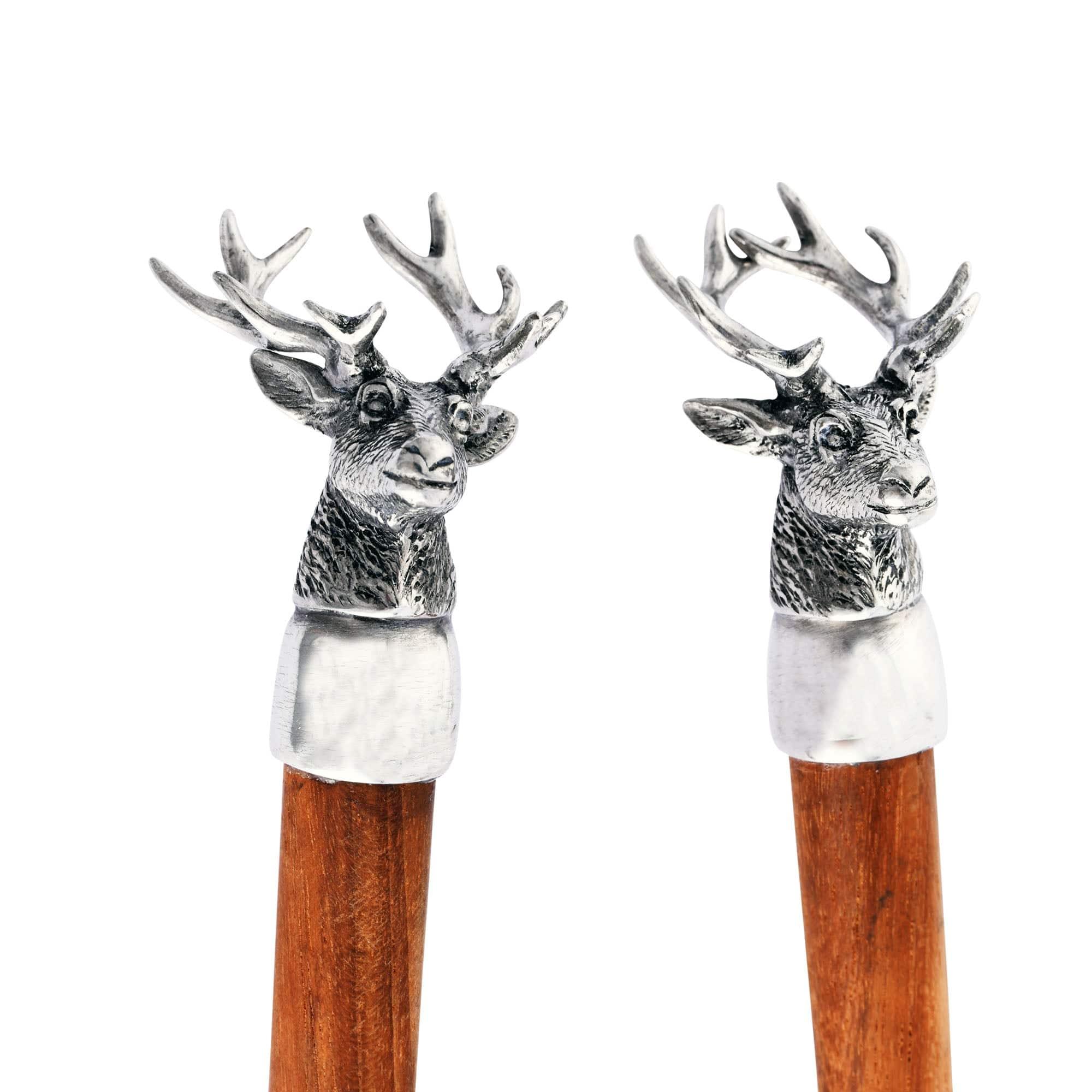 Elk Head Wood Salad Servers detail - Your Western Decor