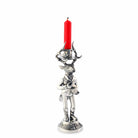 Decorative elk candle holder with a red candle on a white background - Your Western Decor
