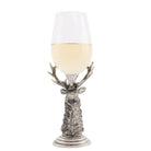 Goblet with elk head design filled with white wine - Your Western Decor