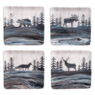 Lone Oak Lodge Rustic Wildlife Square Salad Plates - Your Western Decor