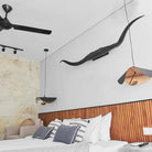 Loner Black Mount Longhorns in Bedroom - Your Western Decor