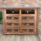 Lonestar cowhide and iron western dresser for TV components - Your Western Decor