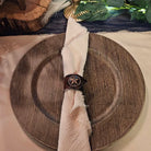 Lone star cowhide western napkin ring with concho handmade in Oregon - Your Western Decor