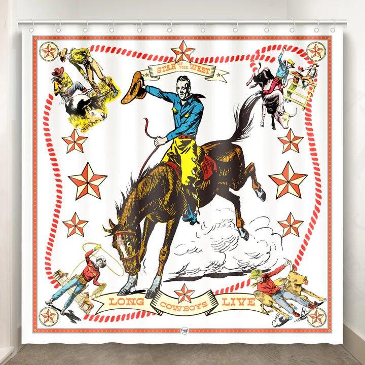 Long Live Cowboys Western Shower Curtain made in the USA - Your Western Decor