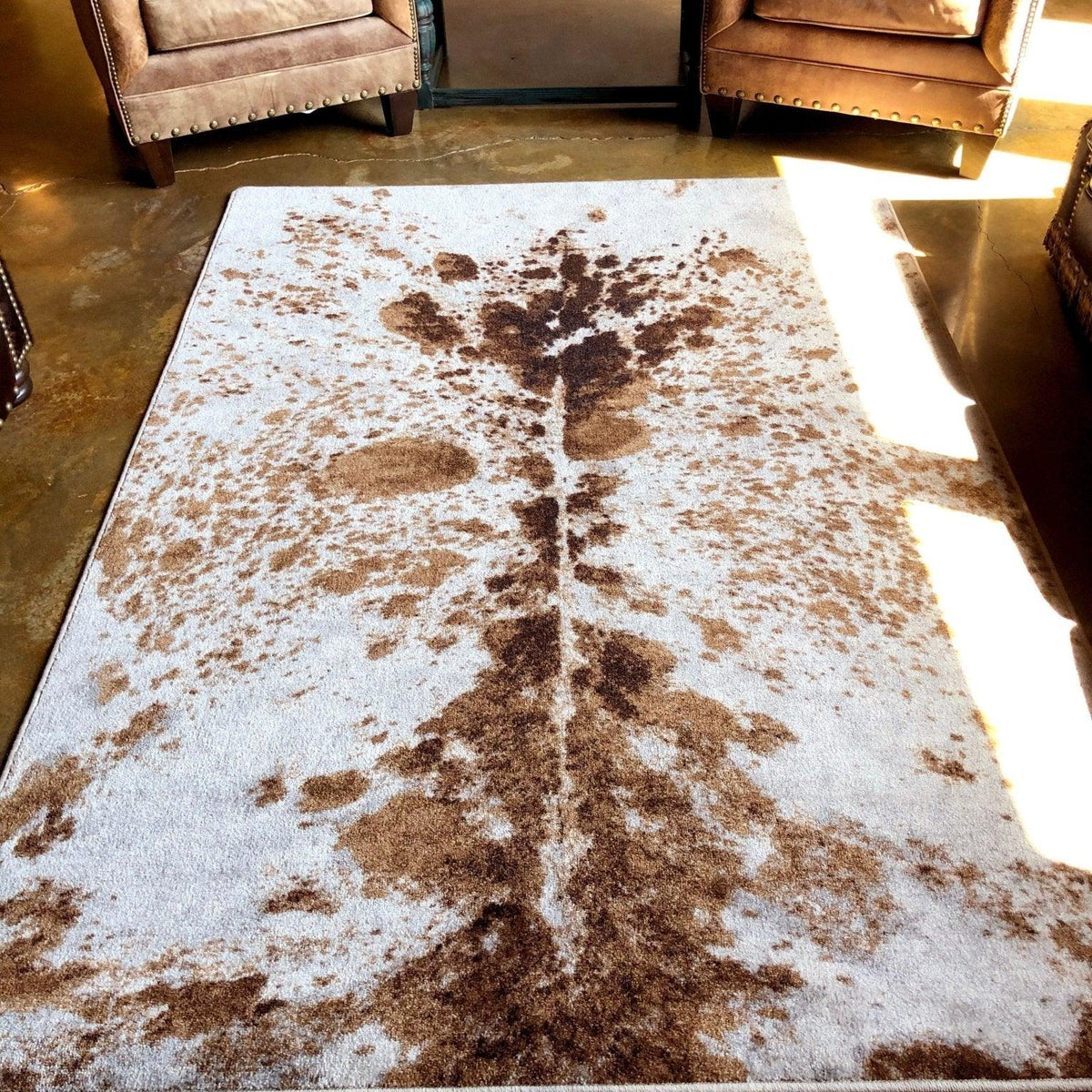 Longhorn Brown Spotted Western Rugs | Your Western Decor