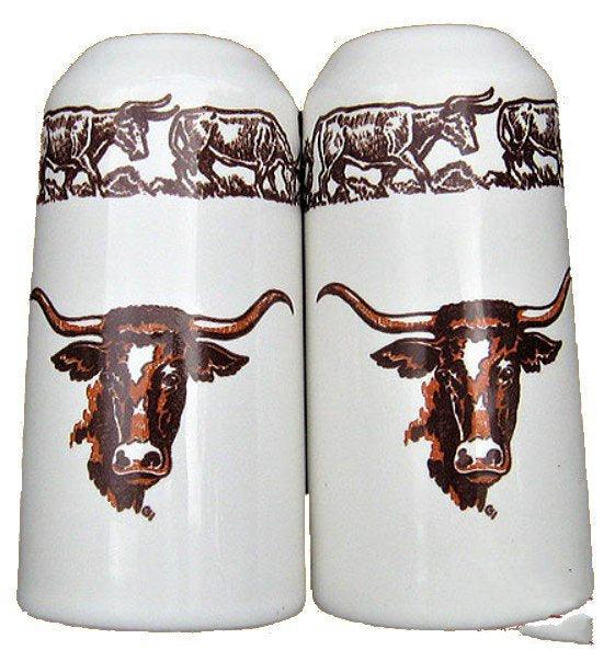 Longhorn Western Salt & Pepper Shakers made in the USA - Your Western Decor