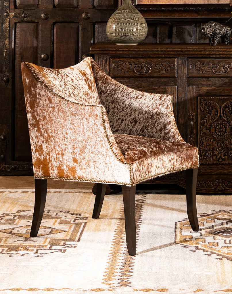 Cowhide Rancho Accent Chair - Living Room Furniture Made in the USA - Your Western Decor