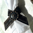 Dark Brown Cowhide Concho Napkin Rings handmade in Oregon by Your Western Decor