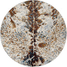 longhorn round area rug in brown blue and ivory rustic interior