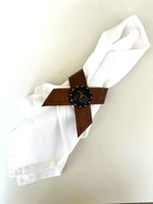 Leather napkin ring with Longhorn concho handmade in Oregon by Your Western Decor