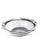 Longhorn Salad Bowl 12" - Aluminum - Round - Rope edging detail - Your Western Decor