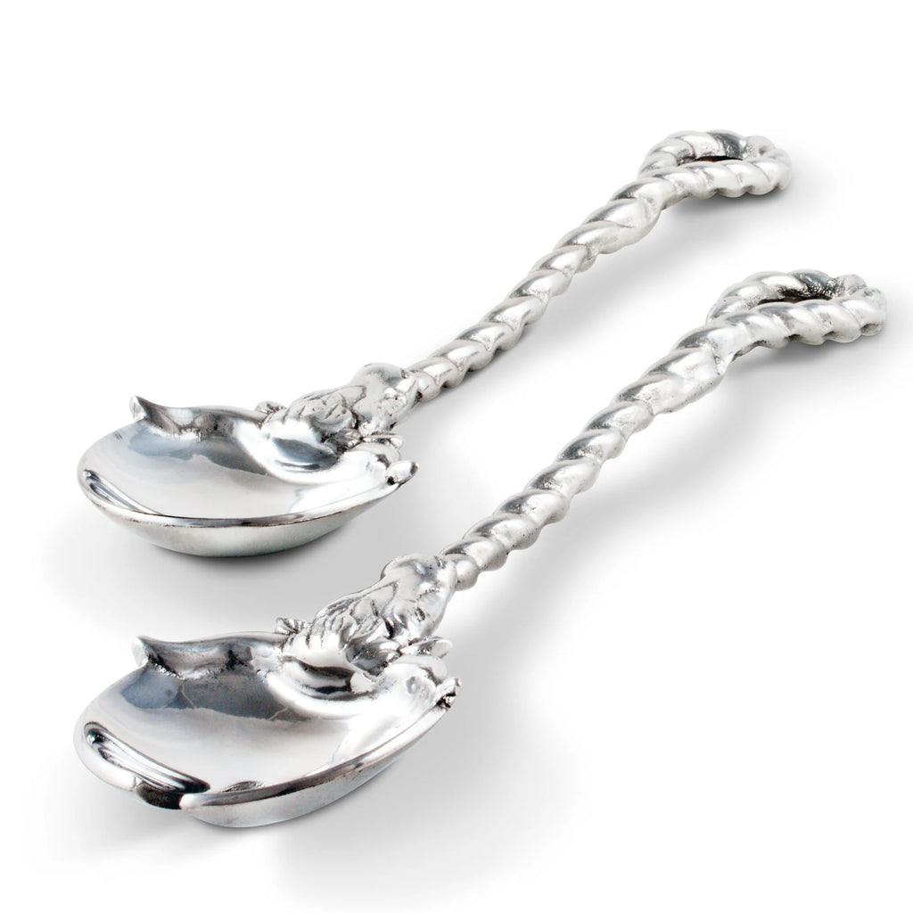 2-piece longhorn and rope serving utensil set - Your Western Decor
