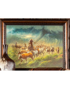 Longhorn Storm Framed Giclee on Canvas - American Art - Your Western Decor