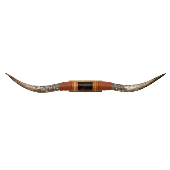 Longhorn Wall Mount w/ Brown Leather - Your Western Decor