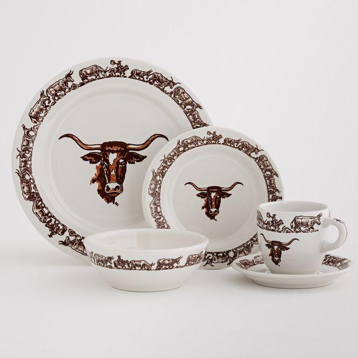 Longhorn China Luncheon Plate art by Till Goodan - Your Western Decor