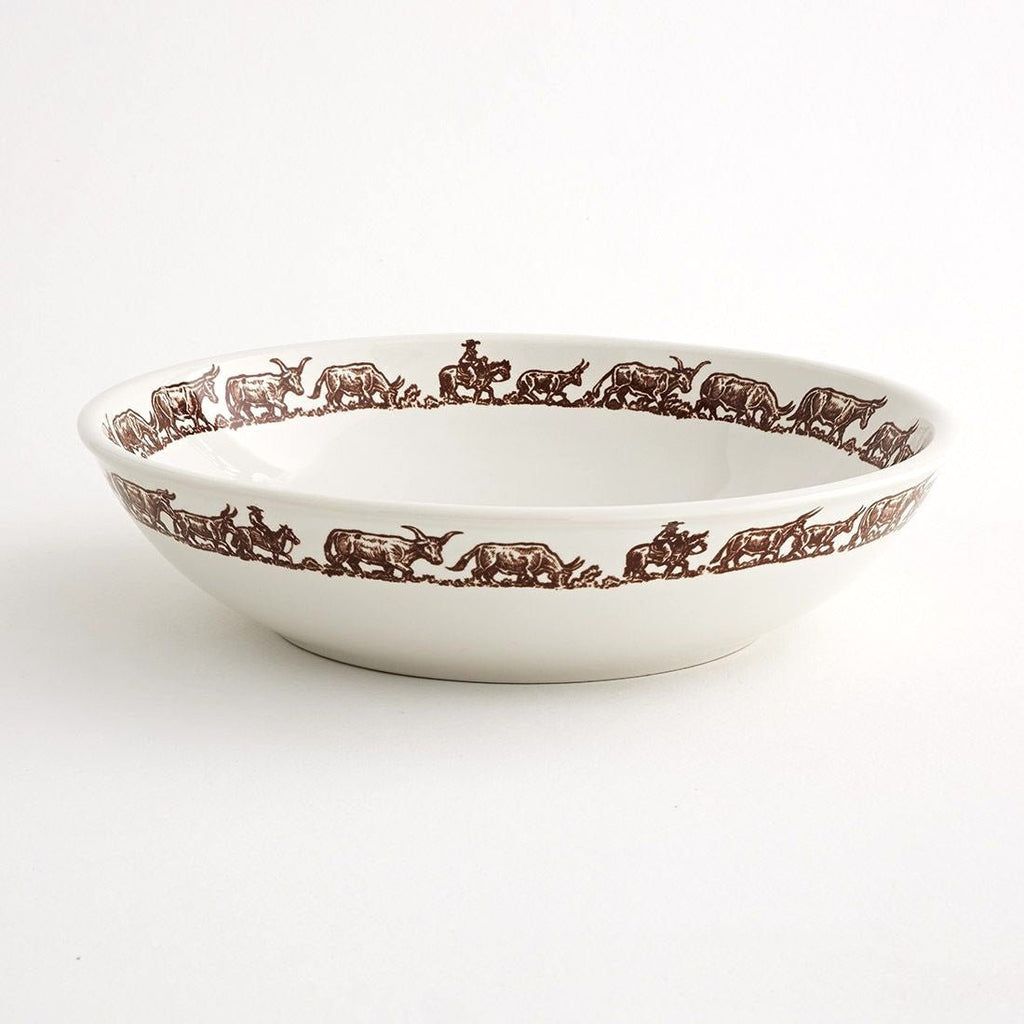 Longhorn western serving bowl made in the USA - Your Western Decor