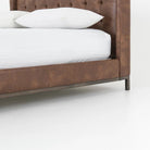 Brown Tufted Faux Leather Bed - Your Western Decor