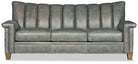 Luxury leather channel back sofa 