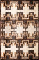 Luxury Geometric Pattern Beige Brown Area Rug - Your Western Decor