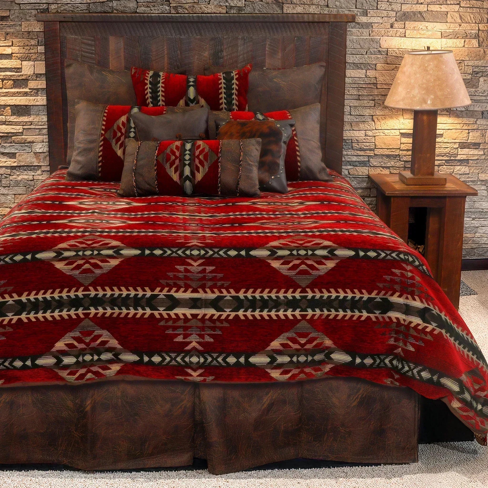 southwestern duvet cover set red aztec western bedding set lodge styled bedroom