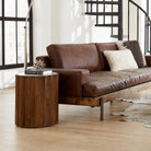 Mango wood marble side and cocktail tables in a modern rustic living room