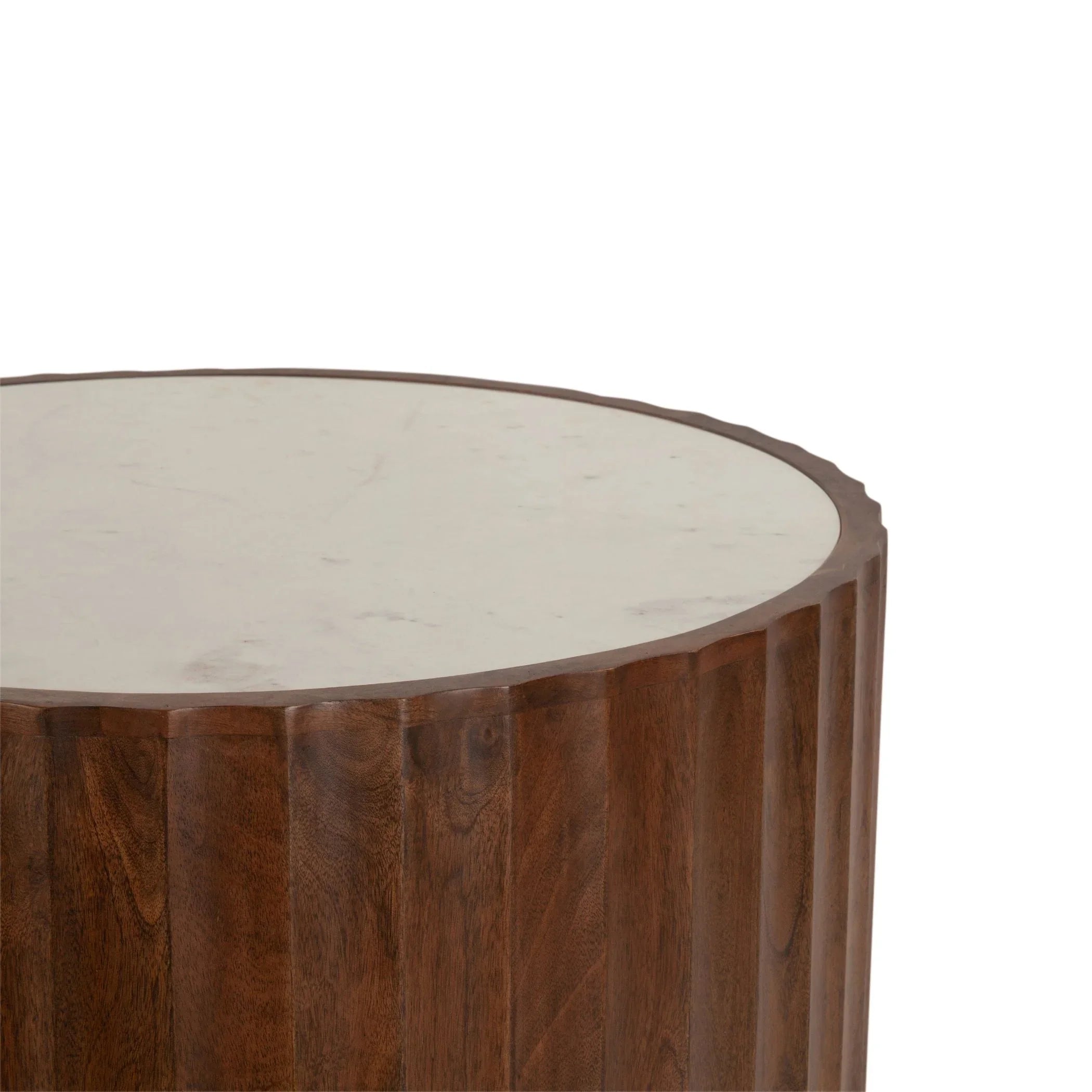 Marble top and mango wood cocktail table - Your Western Decor