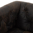 Distressed black Maxine Distressed Tufted Swivel Chair - Your Western Decor