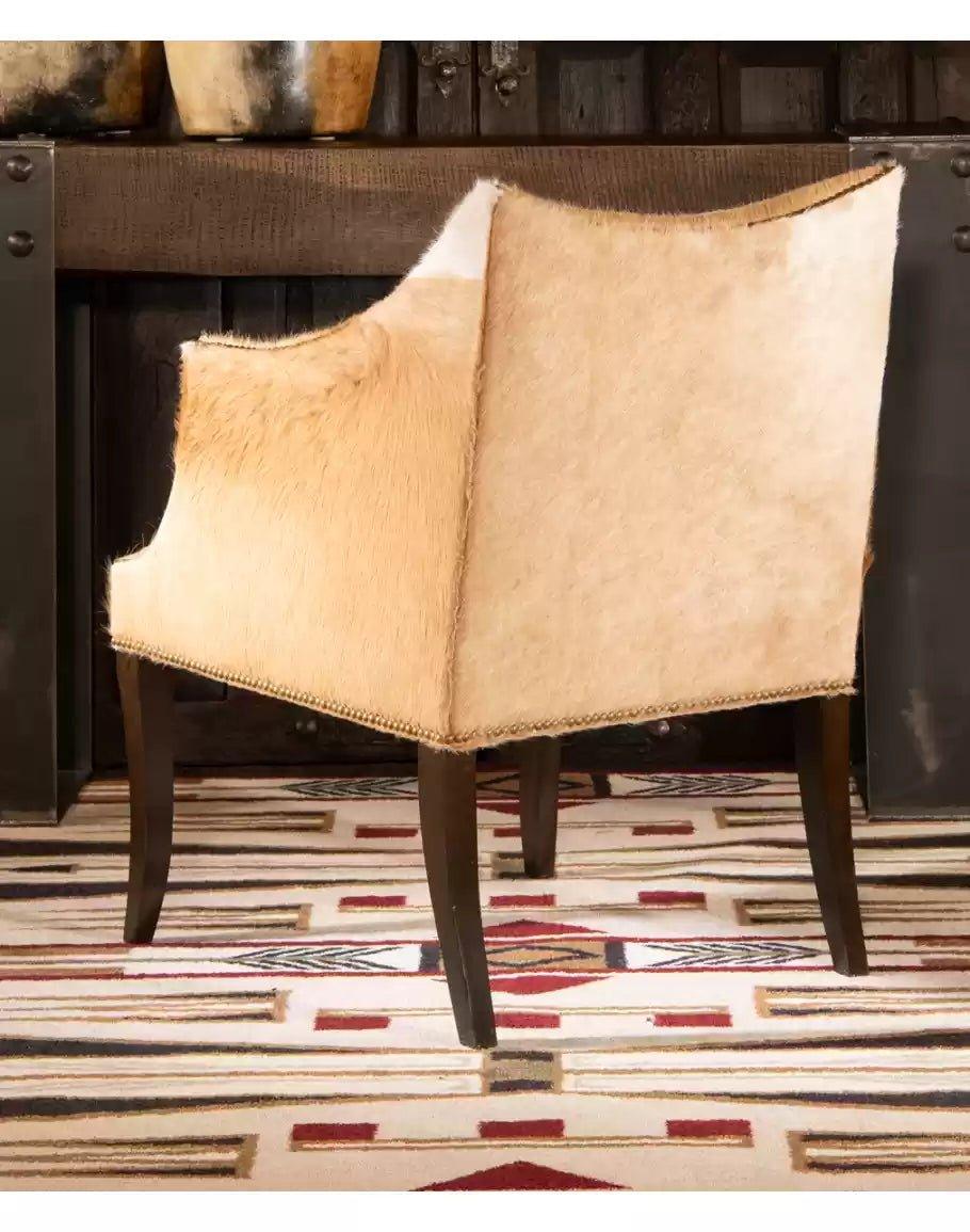 American made McCoy Champagne Cowhide Chair back - Your Western Decor