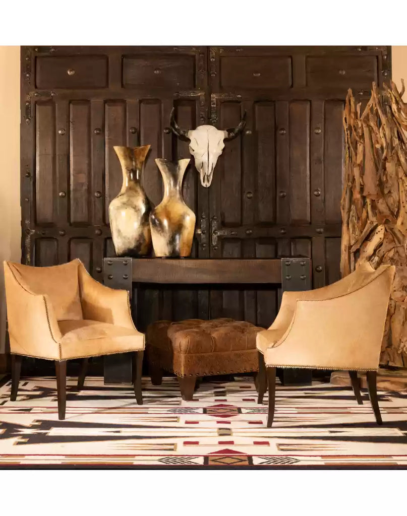 American made McCoy Champagne Cowhide Chairs - Your Western Decor