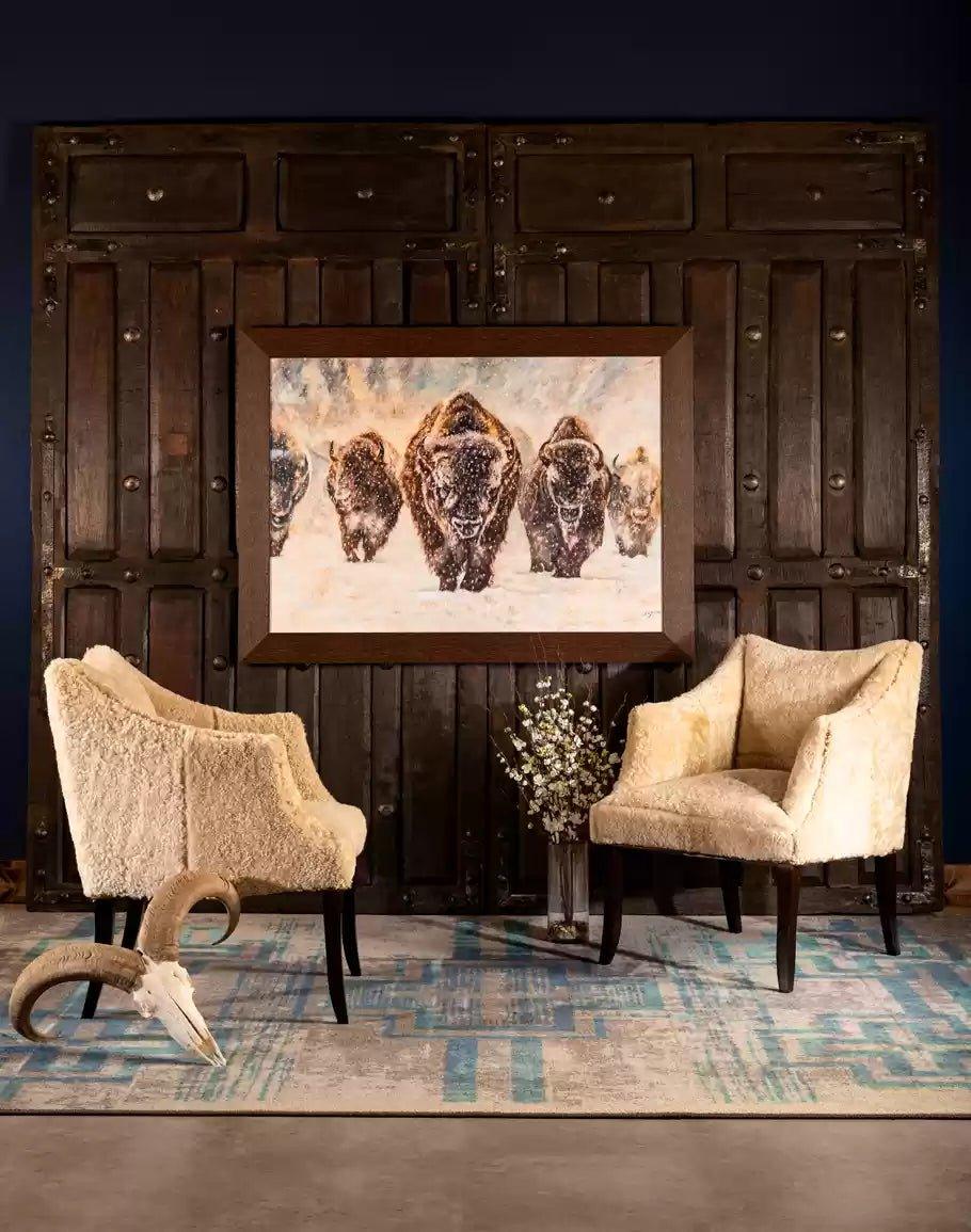 American made McCoy Shearling Accent Chairs - Your Western Decor