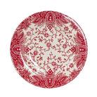 red and cream floral paisley melamine salad plate