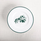 Green and white Christmas lunch plate made in the USA - Your Western Decor