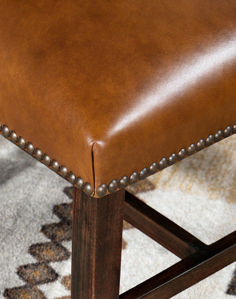 Mesa Dining Chair in Browns Leather Seat and Tacking Detail  - Your Western Decor