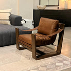 Mesa Brown Leather Accent Chair w/ Swivel - Your Western Decor