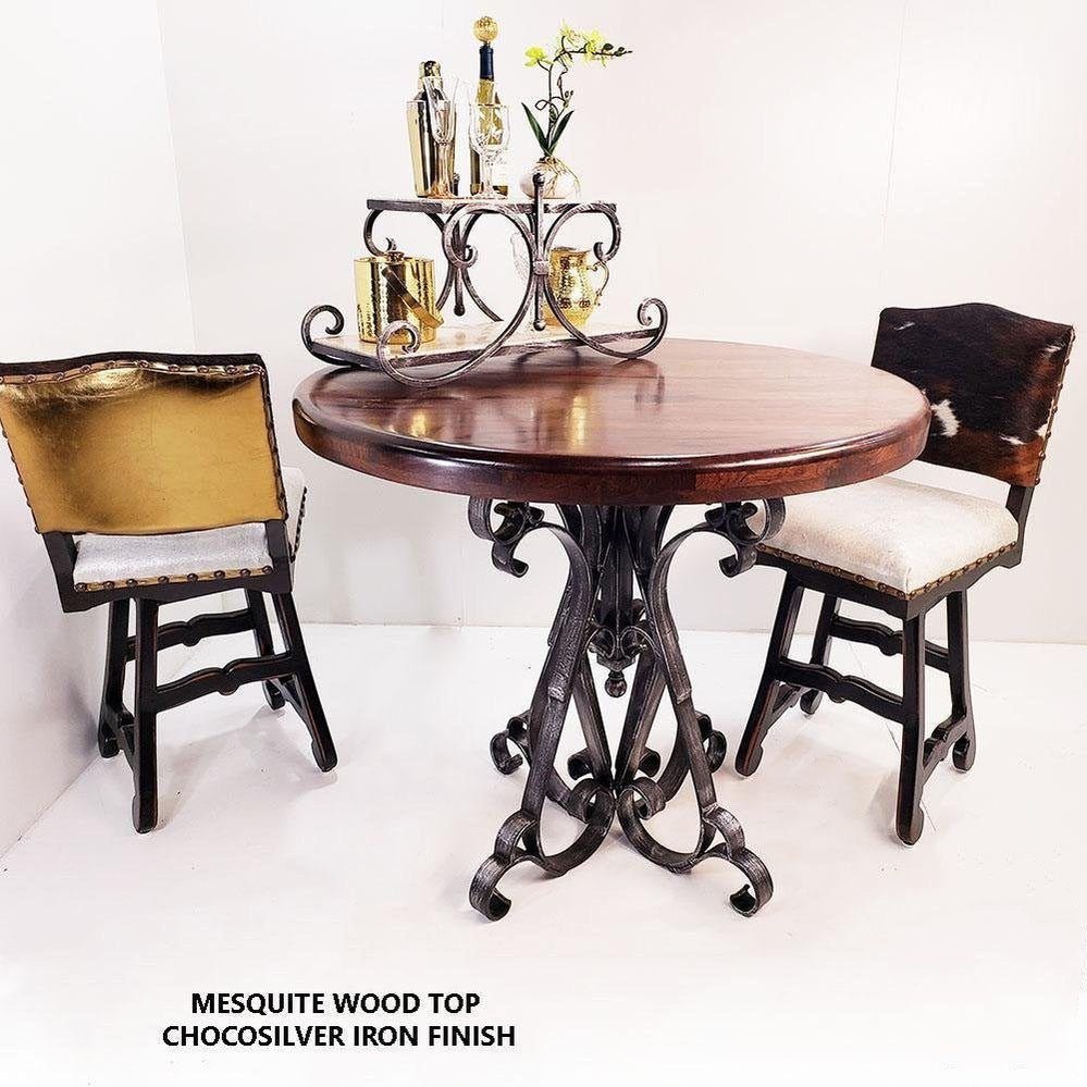 Mesquite & Iron Pub Table - Your Western Decor
