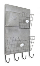 Metal & Mesh Wall Organizer w/ Hooks - Your Western Decor