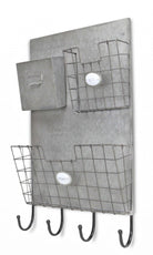 Metal & Mesh Wall Organizer w/ Hooks - Your Western Decor