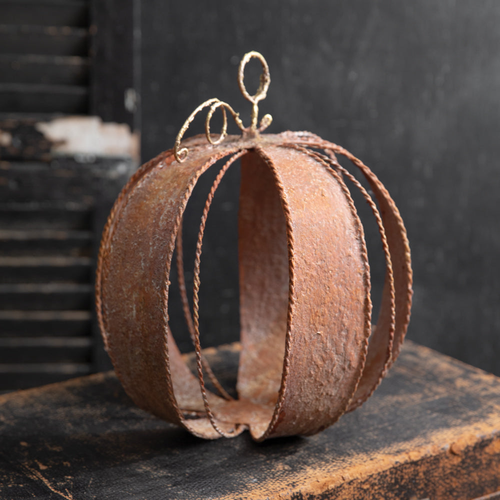 Large Rustic Metal Pumpkin Centerpiece - Your Western Decor