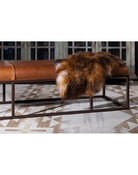 Mexia Leather and Iron Long Bench - Your Western Decor