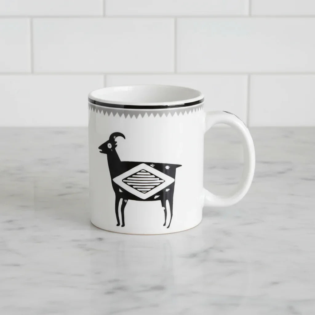 Mimbreno black white bighorn sheep mug made in the USA - Your Western Decor