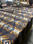 Blue, gold, white, mustard, Mission Trails upholstery fabric by Pendleton Woolen Mills