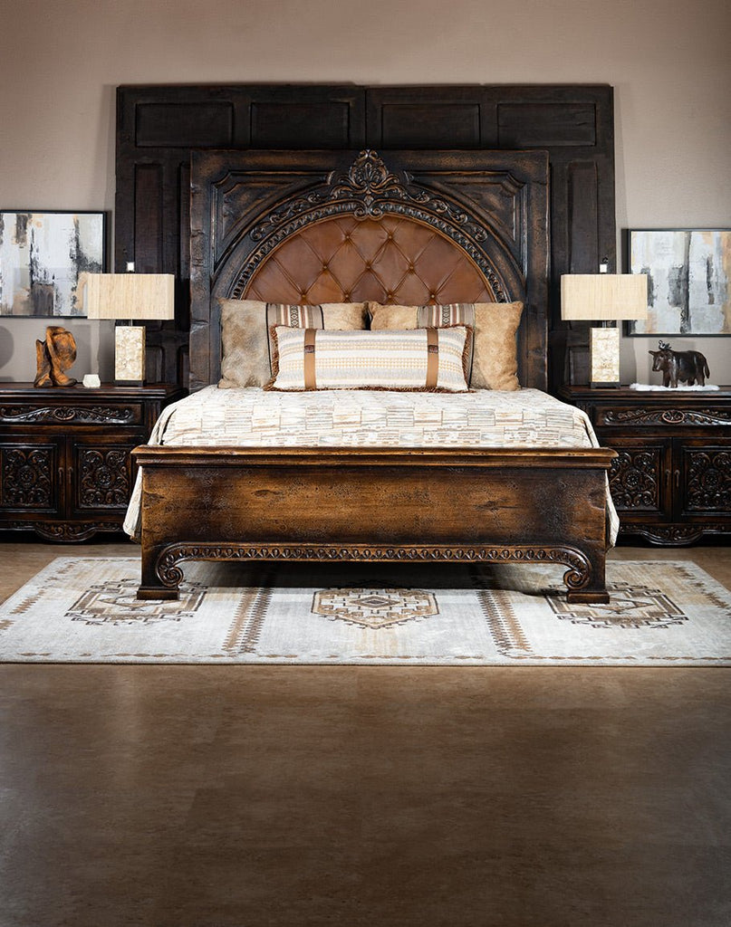 Mohena Carved King Size Bed - Luxury Bedroom Furniture - Your Western Decor