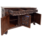 Hand carved Monaco Buffet Server Credenza opened up - Your Western Decor