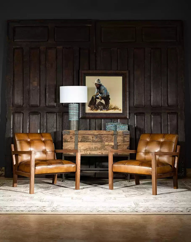 Monarca Leather Accent Chairs in room setting - Your Western Decor