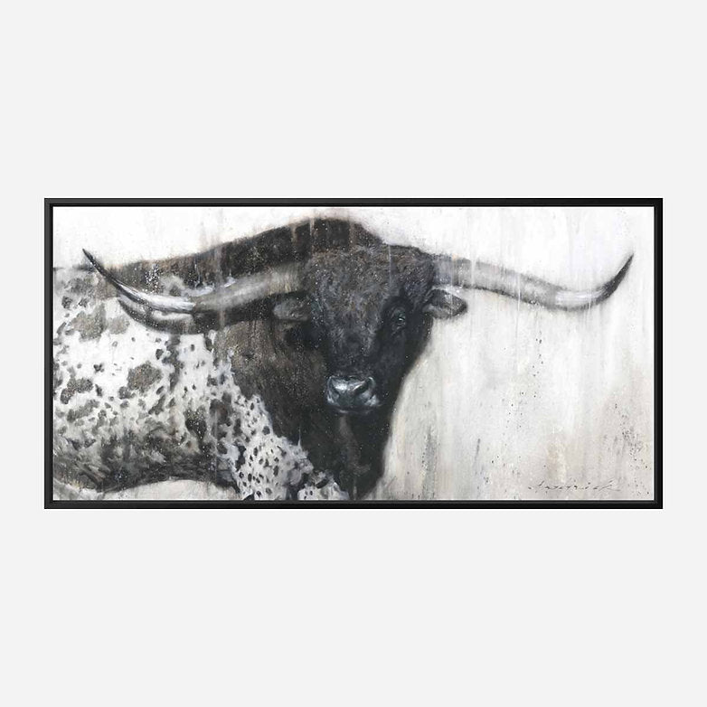 Monument Texan Longorn Canvas Art by David Frederick Riley - Your Western Decor